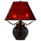 Saltoro Sherpi 20 Inch Table Lamp, Vintage Red Amber Mica Shade, Upturned Arms, Round Body-